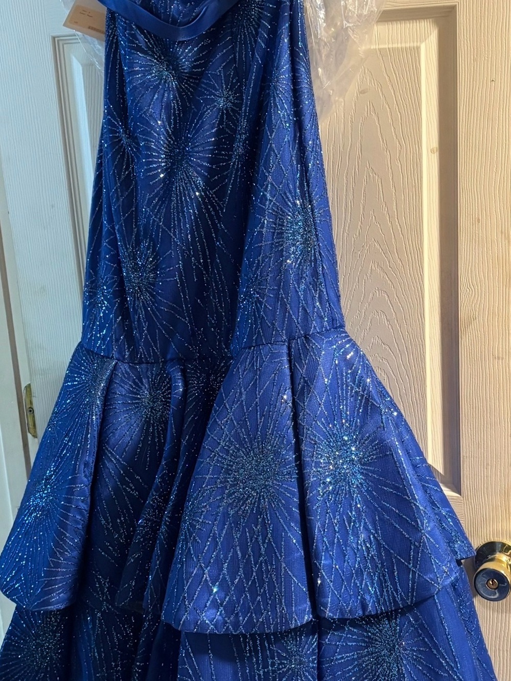 Royal Blue Sparkle Mermaid Gown - Picture 2 of 3